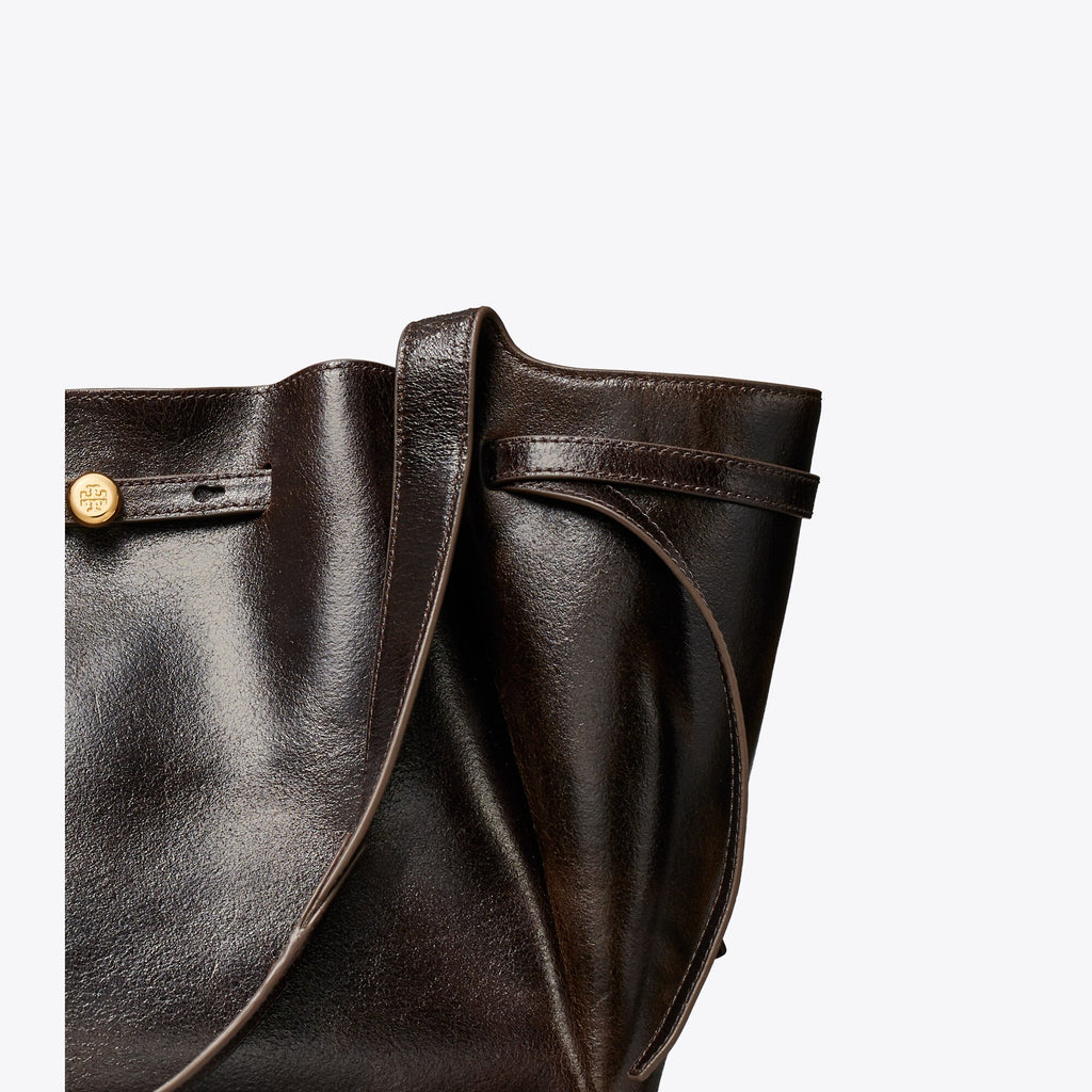 Tory Burch Romy Distressed Tote - Dark Brown - 4