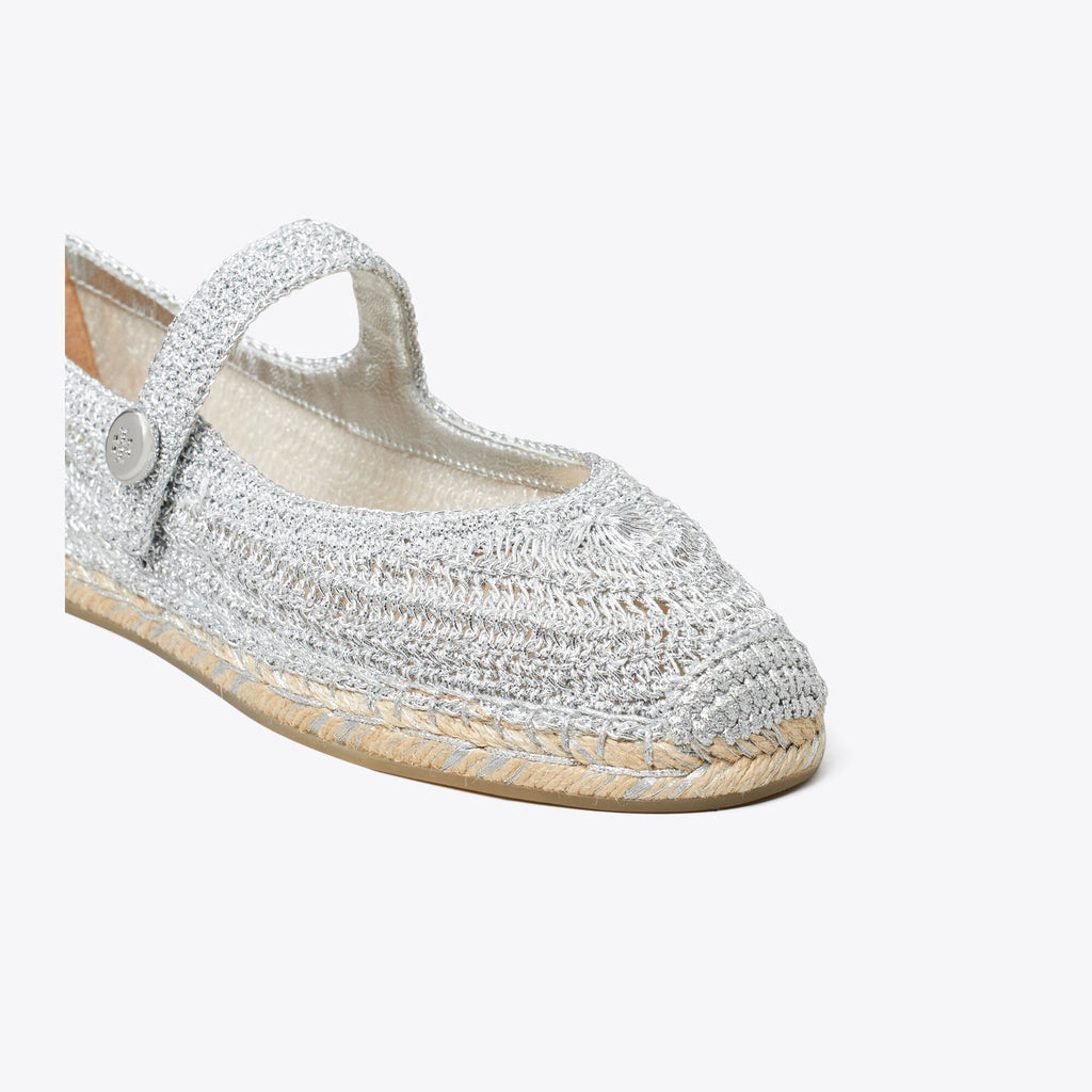 Tory Burch Romy Mary Jane Espadrille - Silver - 4