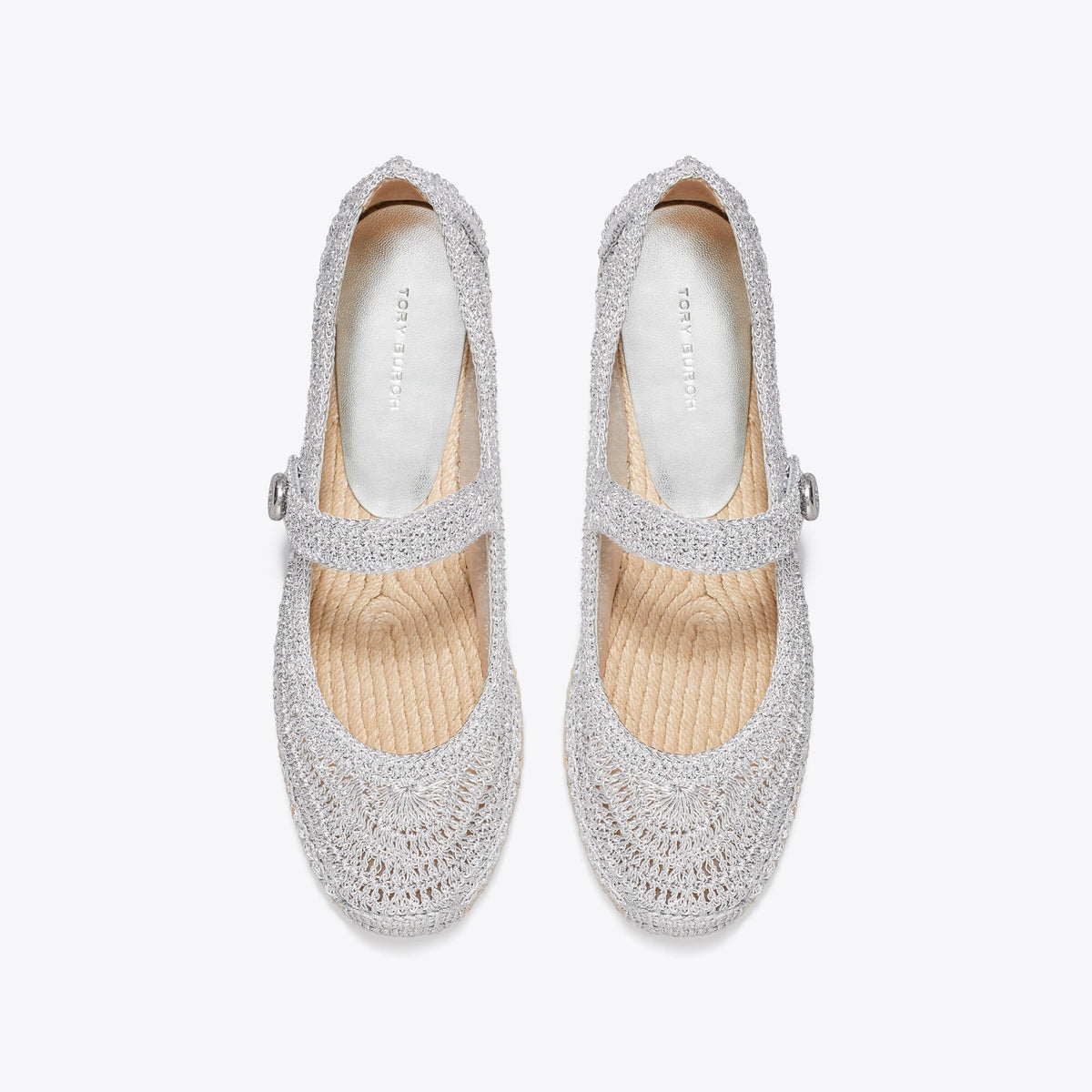 Tory Burch Romy Mary Jane Espadrille - Silver - 5
