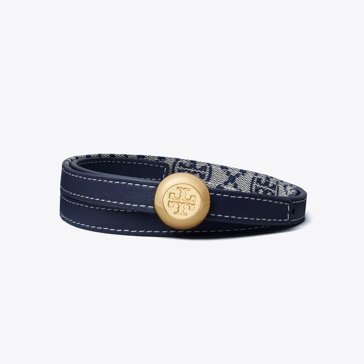 Tory Burch Romy Reversible Belt - Tory Navy/Gold - 2