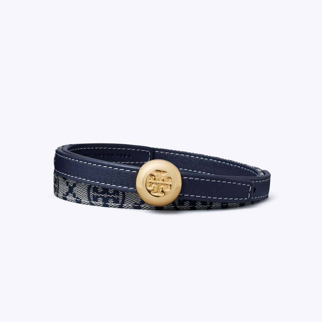 Tory Burch Romy Reversible Belt - Tory Navy/Gold