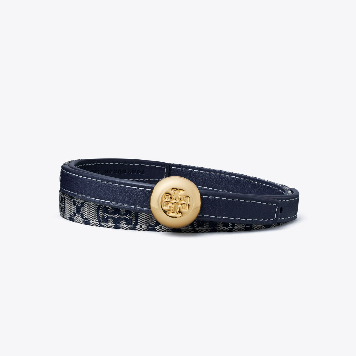 Tory Burch Romy Reversible Belt - Tory Navy/Gold