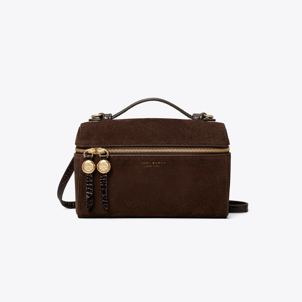 Tory Burch Romy Suede Slim Top Handle Bag - Dark Cocoa - 4