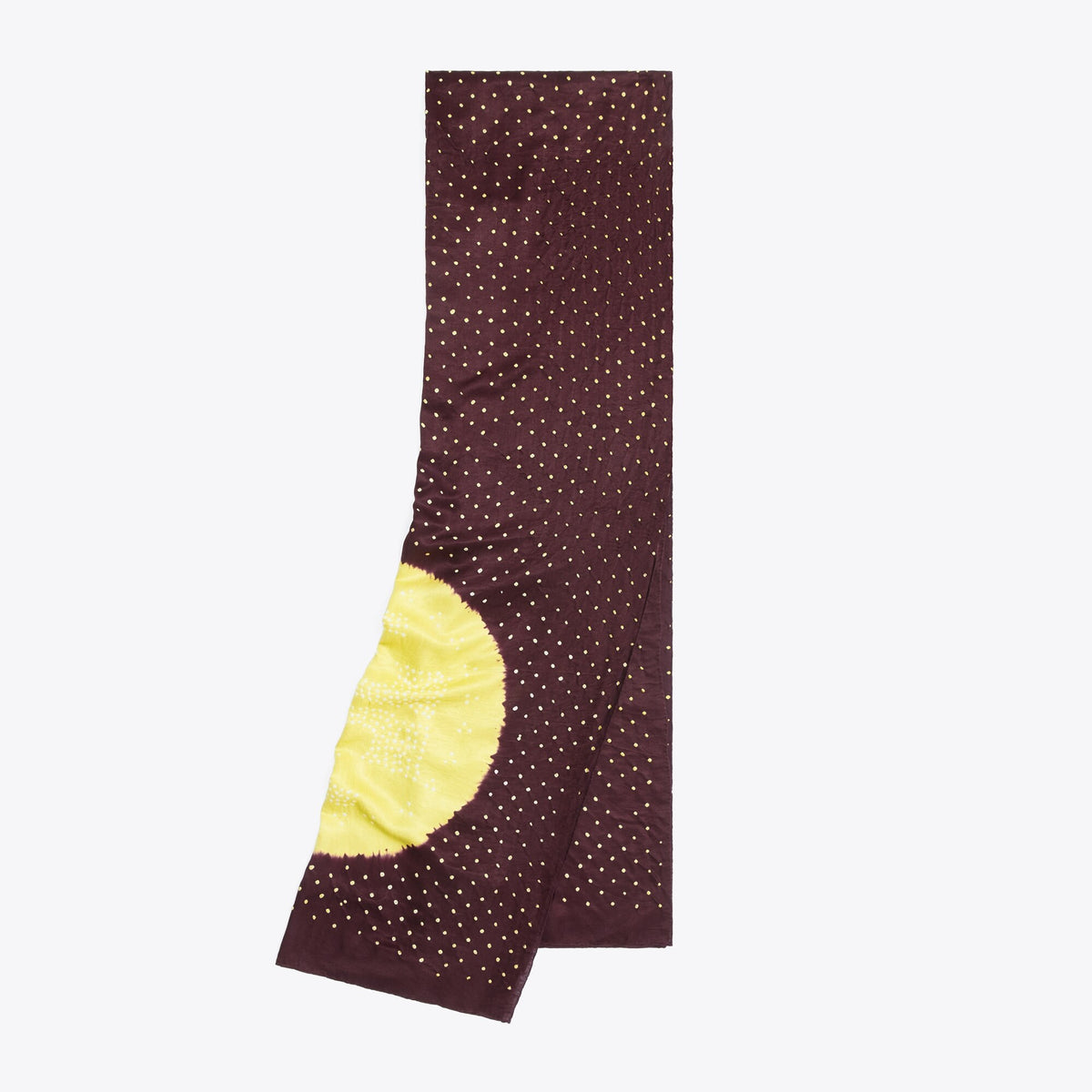 Tory Burch Ruched Silk Oblong Scarf - Brown / Yellow - 3