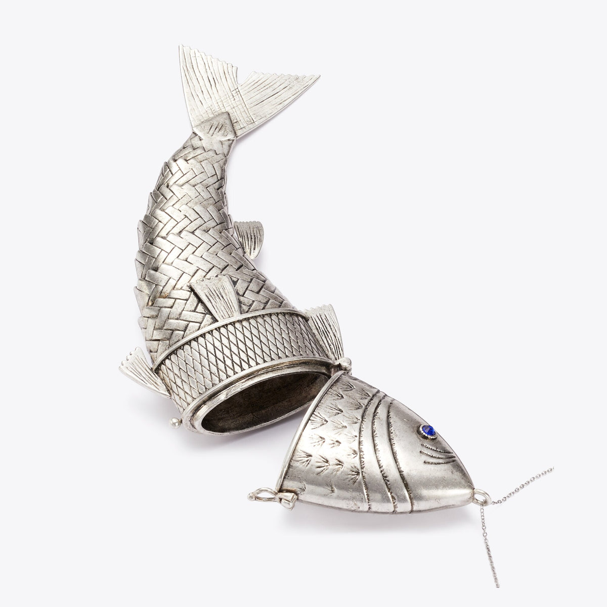 Tory Burch Runway Articulated Fish Pendant - Antique Silver - 4