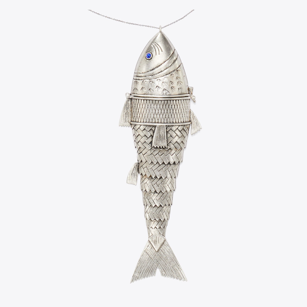 Tory Burch Runway Articulated Fish Pendant - Antique Silver - 2