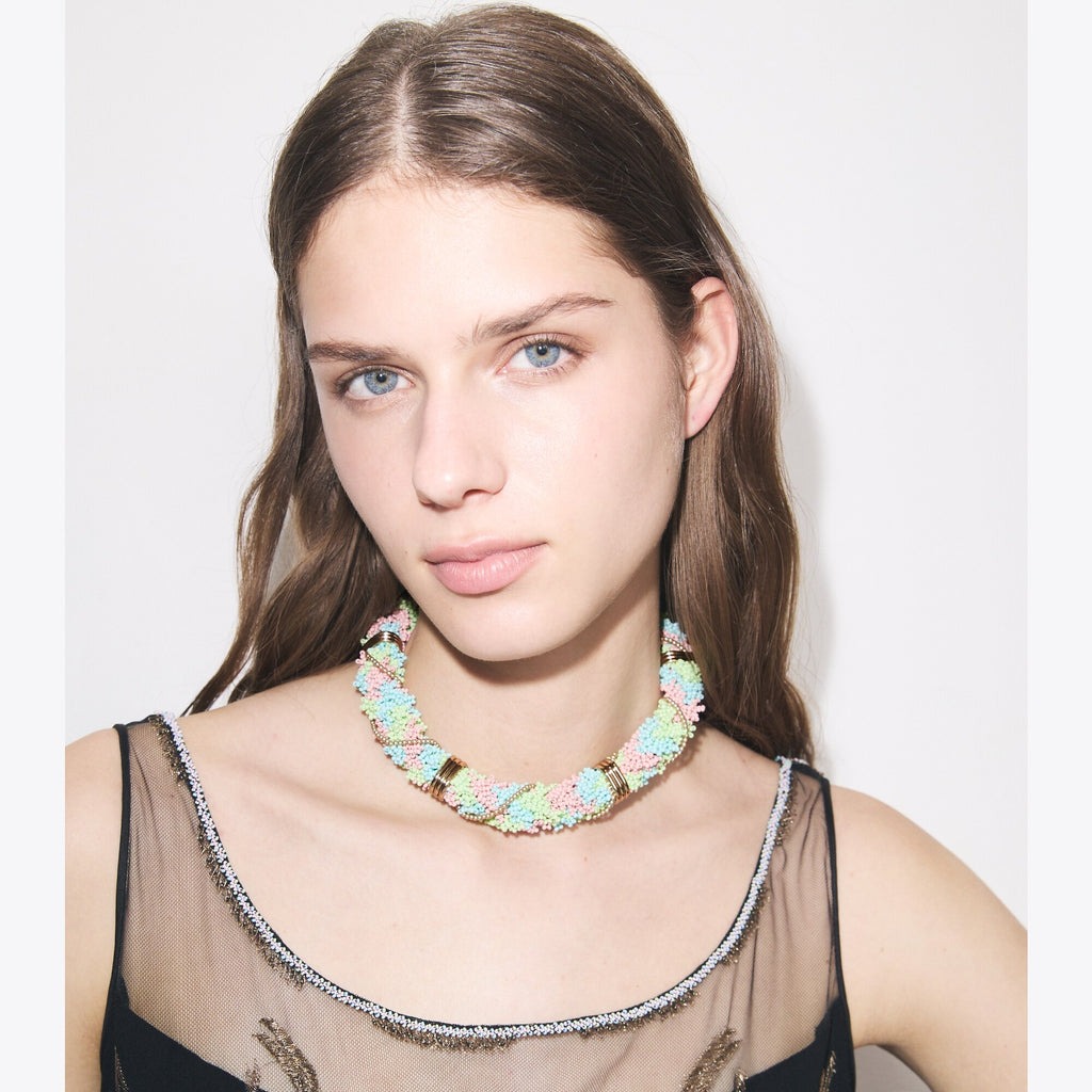 Tory Burch Runway Beaded Short Necklace - Multi - 3