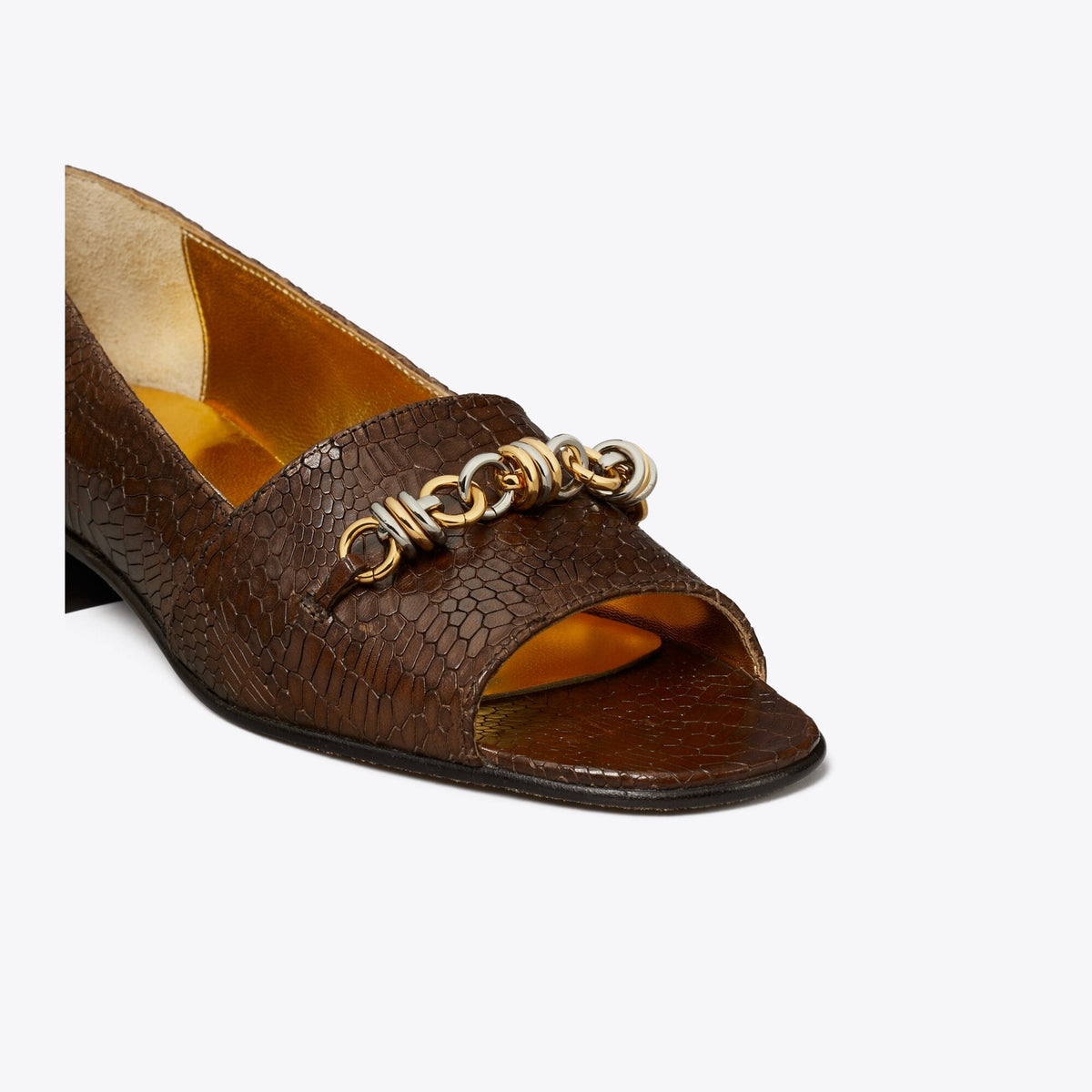 Tory Burch Runway Chain Peep-Toe - Khaki - 3