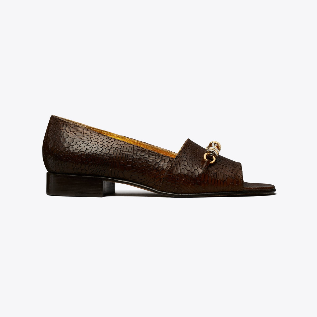 Tory Burch Runway Chain Peep-Toe - Khaki - 2