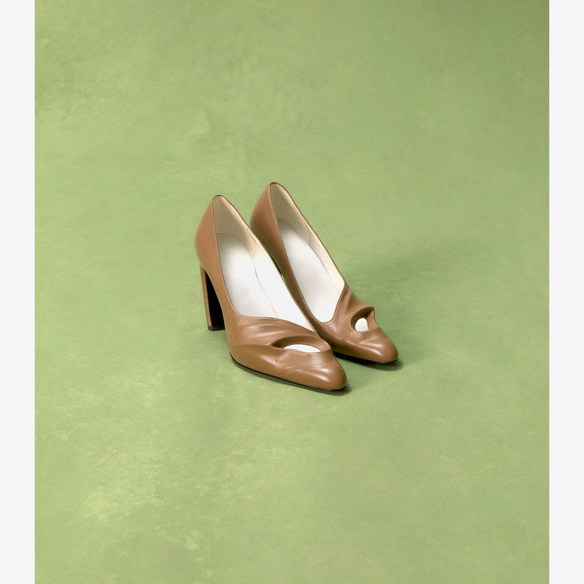 Tory Burch Sculpted Peep-Toe Pump - Soft Acorn - 6
