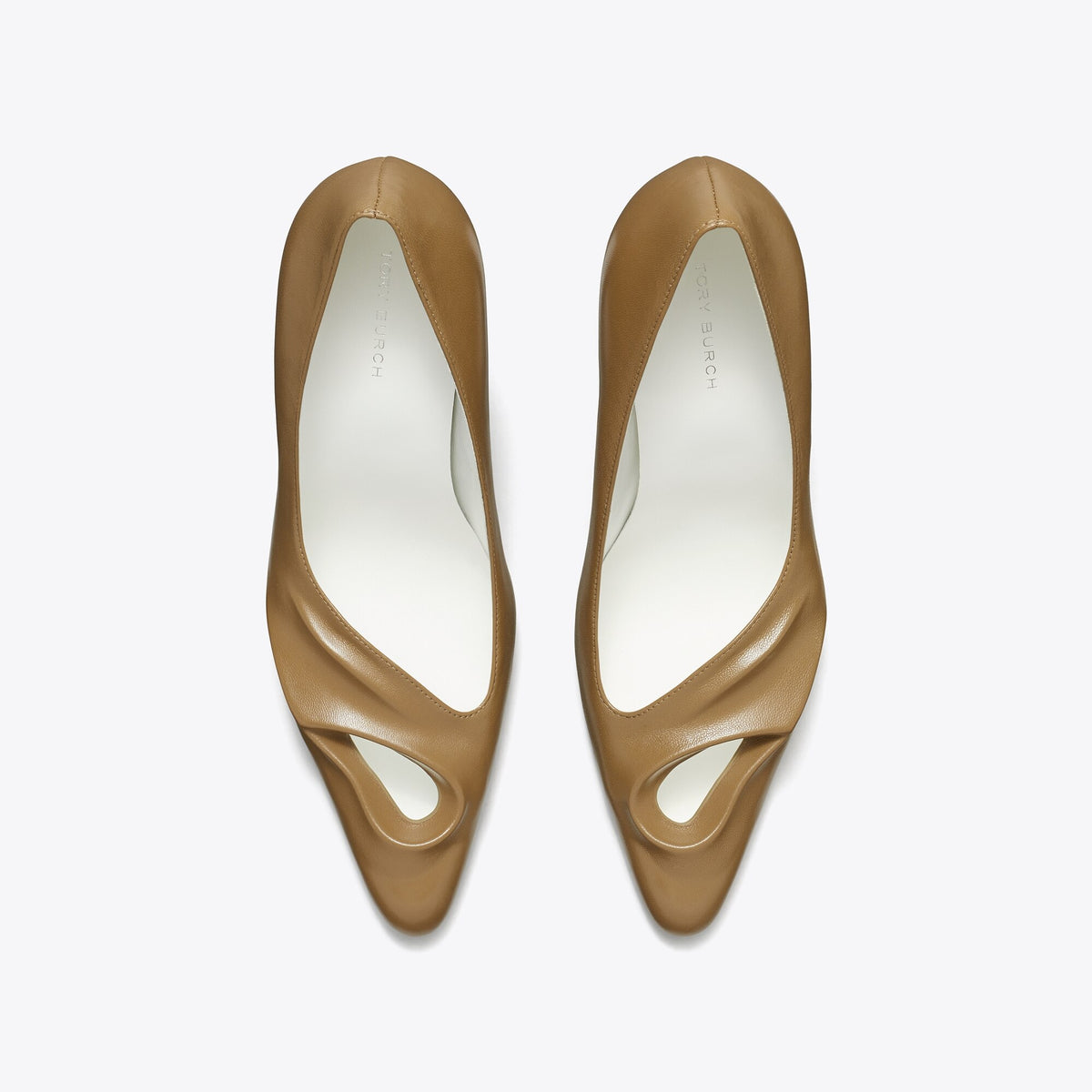 Tory Burch Sculpted Peep-Toe Pump - Soft Acorn - 5