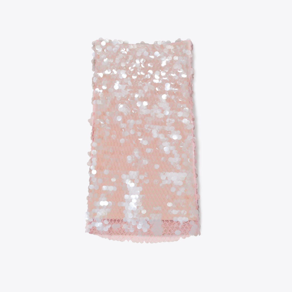 Tory Burch Sequin Mesh Skirt - Snow White / Light Pink