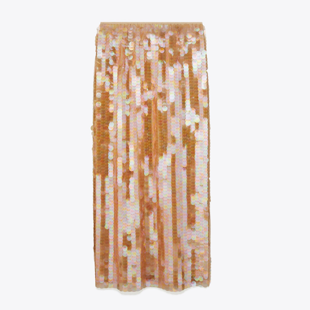 Tory Burch Sequin Skirt - Mocha Mesh