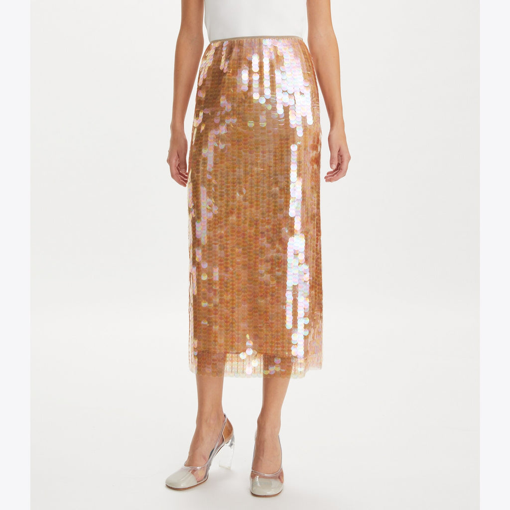 Tory Burch Sequin Skirt - Mocha Mesh - 5