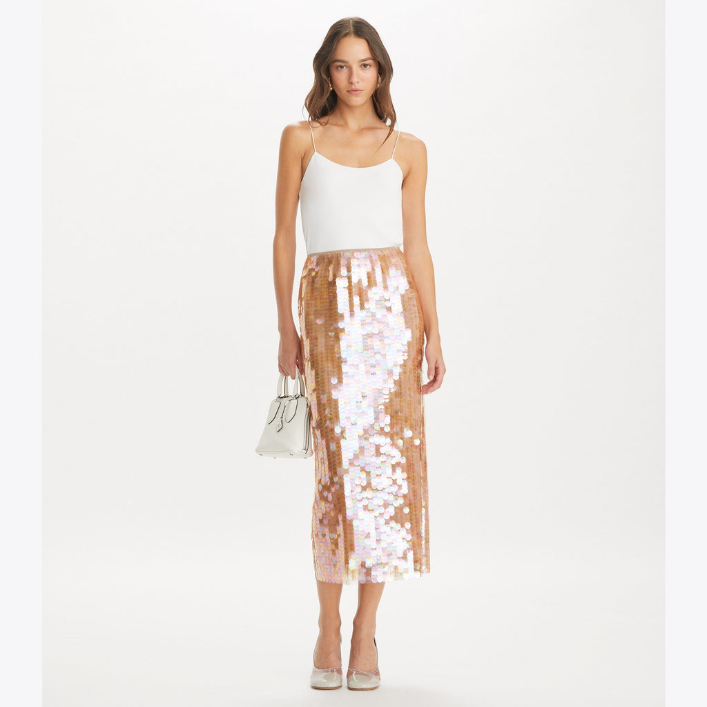 Tory Burch Sequin Skirt - Mocha Mesh - 2