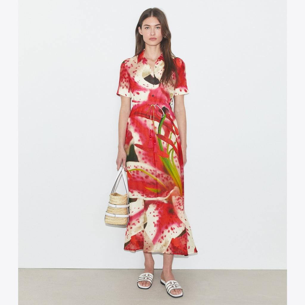 Tory Burch Silk Cotton Voile Shirtdress - Pink Lily - 2