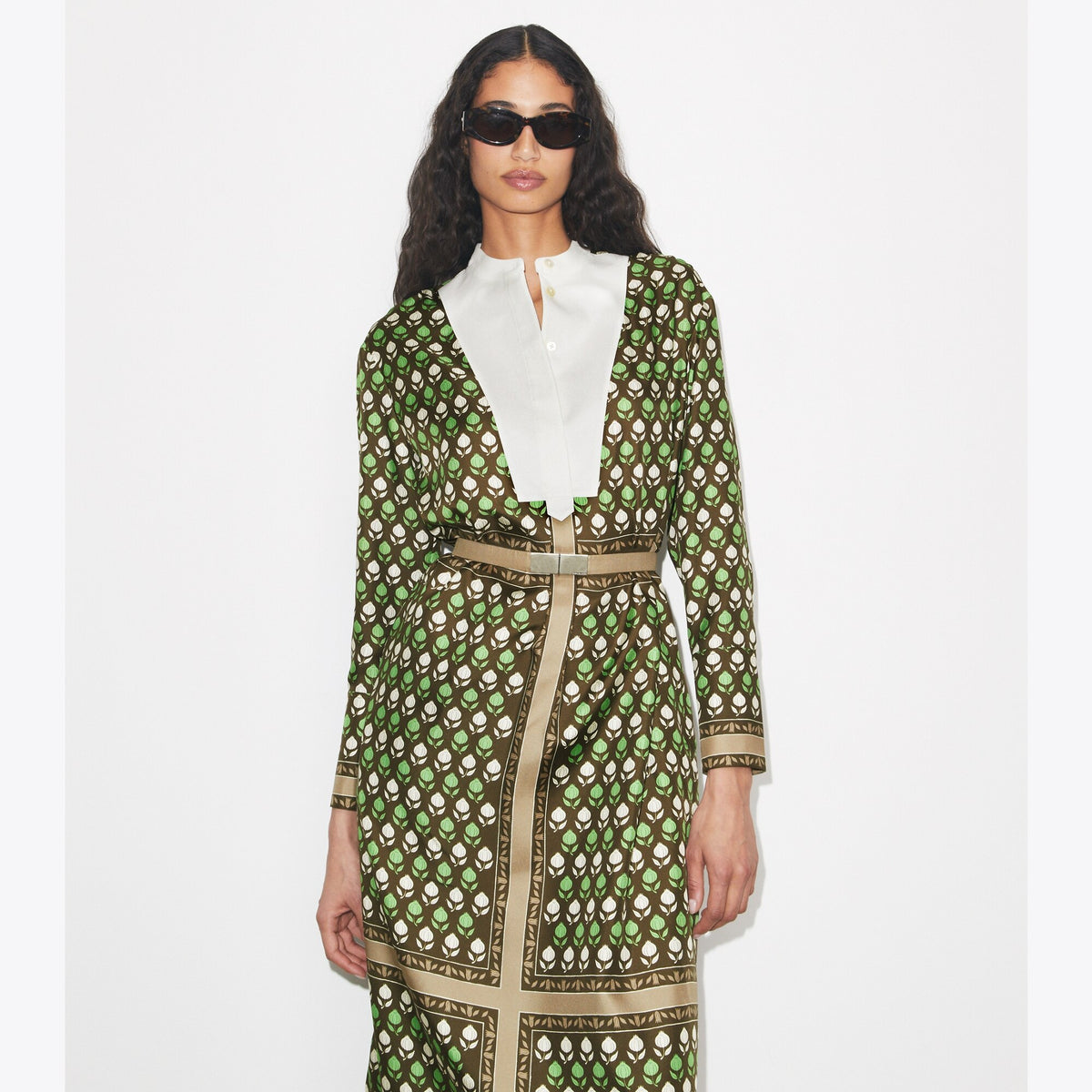 Tory Burch Silk Shirtdress - Chocolate Pomegranate - 6