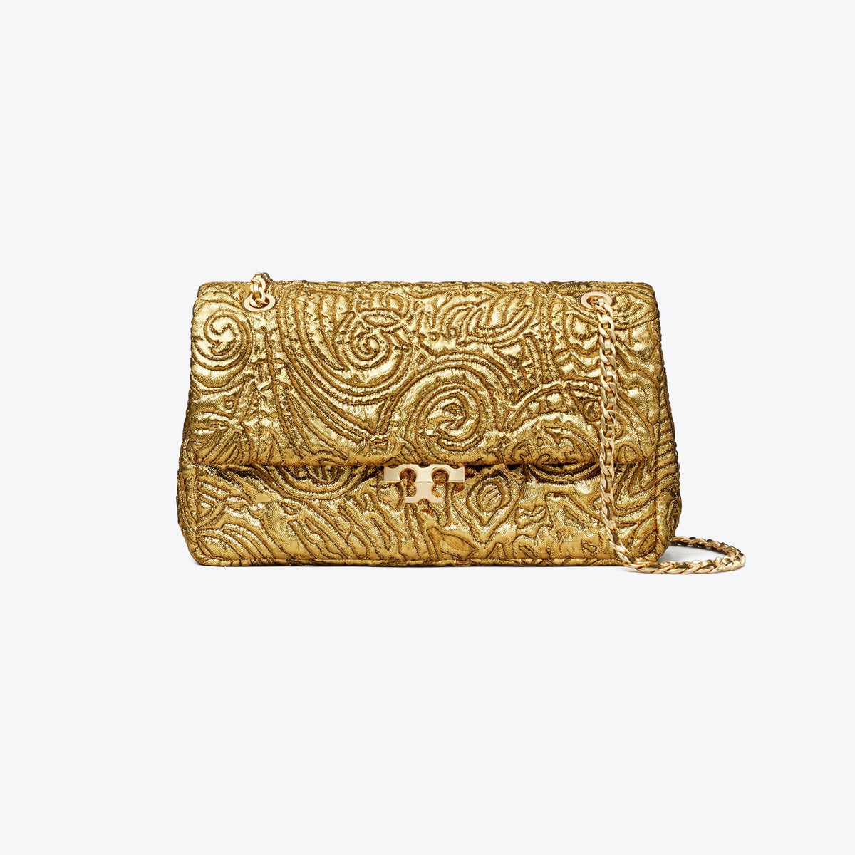 Tory Burch Small Bunny Knot Brocade Shoulder Bag - Antique Gold - 4