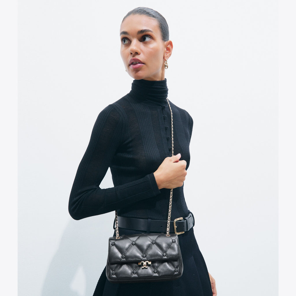 Tory Burch Small Bunny Knot Shoulder Bag - Black/Gold - 3