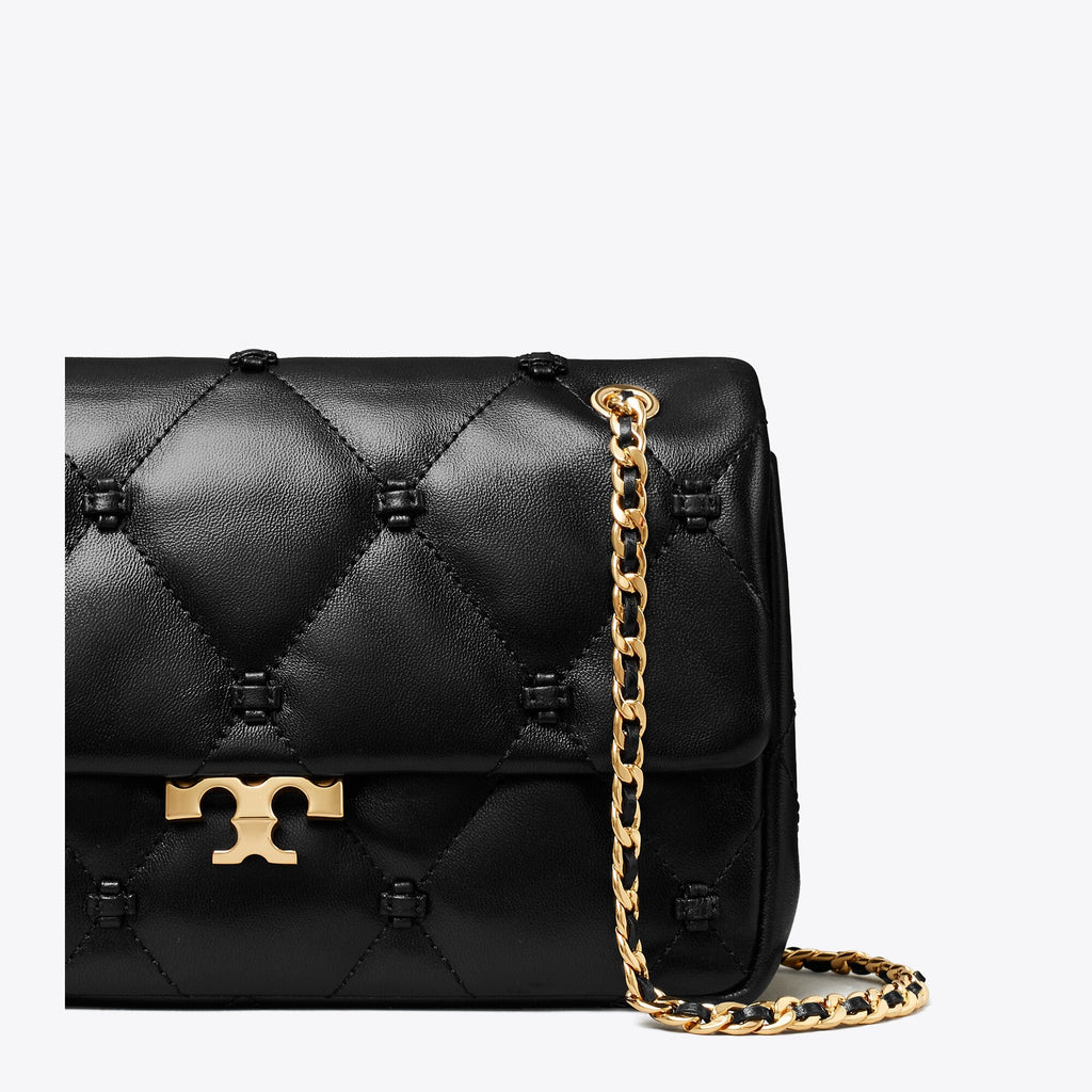 Tory Burch Small Bunny Knot Shoulder Bag - Black/Gold - 6