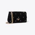 Tory Burch Small Bunny Knot Velvet Shoulder Bag - Black