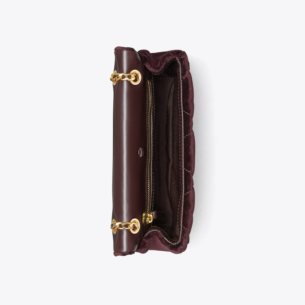 Tory Burch Small Bunny Knot Velvet Shoulder Bag - Dark Cherry - 6