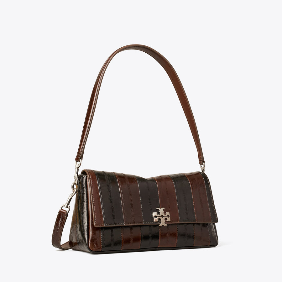 Tory Burch Small Charlie Eel-Embossed Shoulder Bag