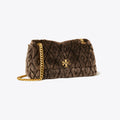 Tory Burch Small Charlie Shearling Shoulder Bag - Cocoa