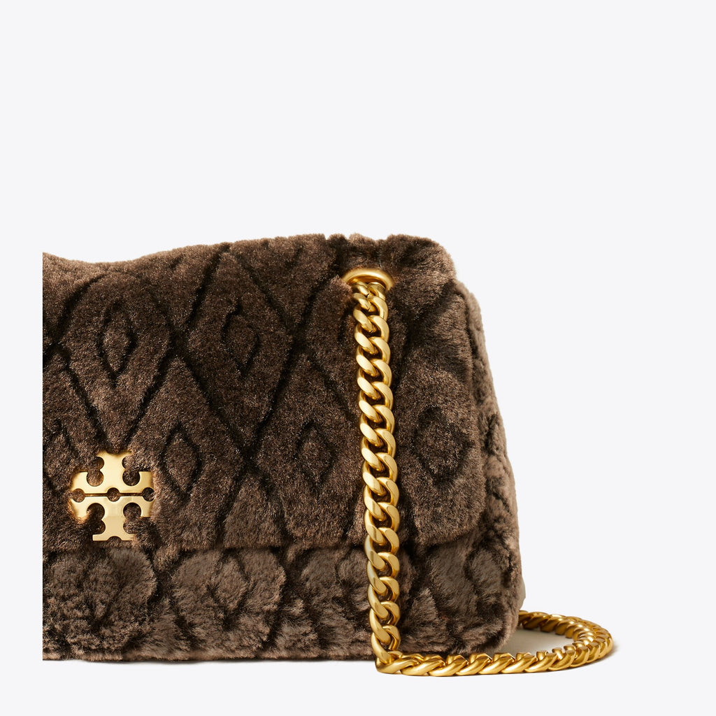 Tory Burch Small Charlie Shearling Shoulder Bag - Cocoa - 4