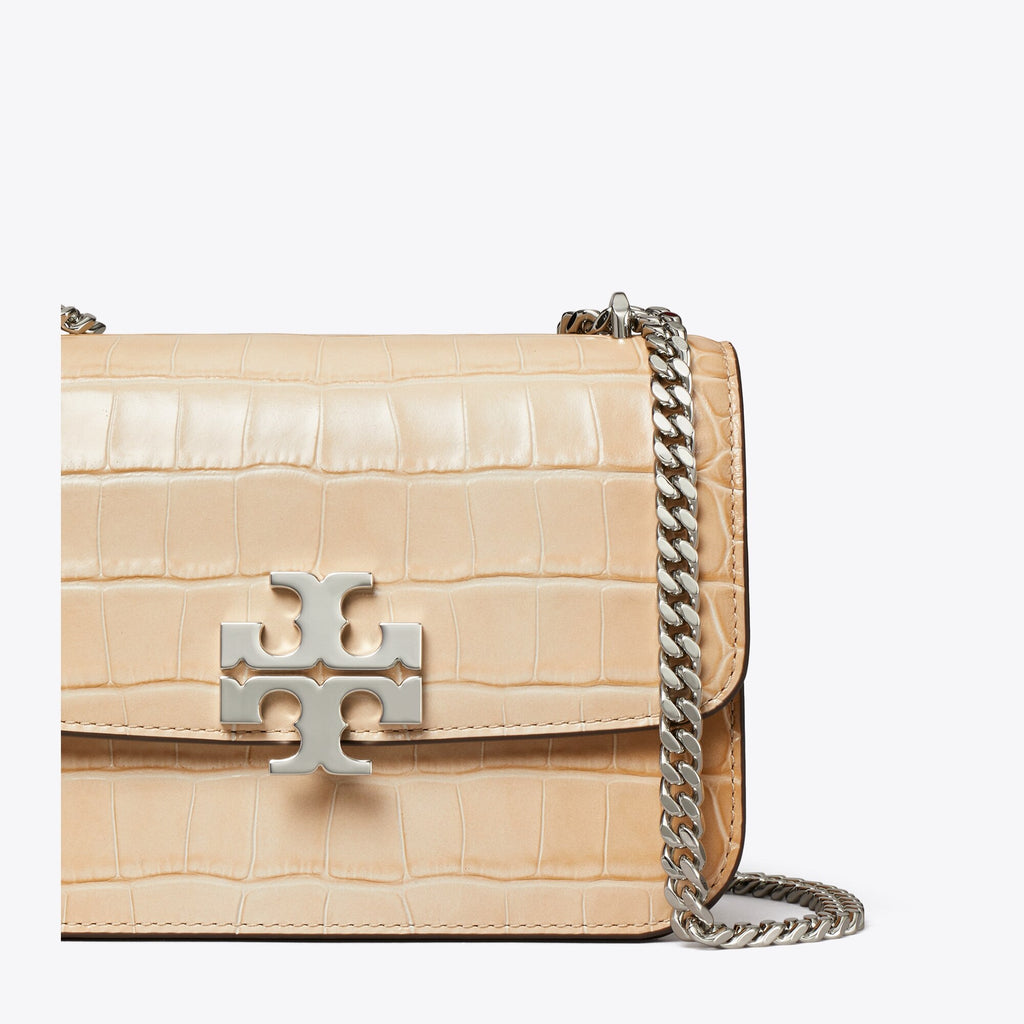 Tory Burch Small Eleanor Croc-Embossed Bag - Pale Blush - 3