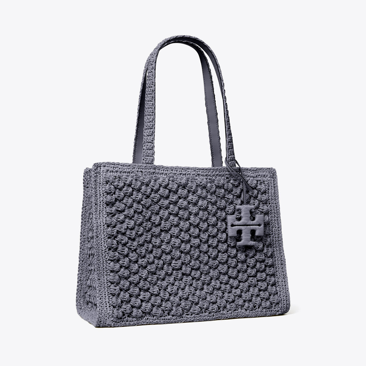 Tory Burch Small Ella Hand-Crocheted Popcorn Tote - Gray