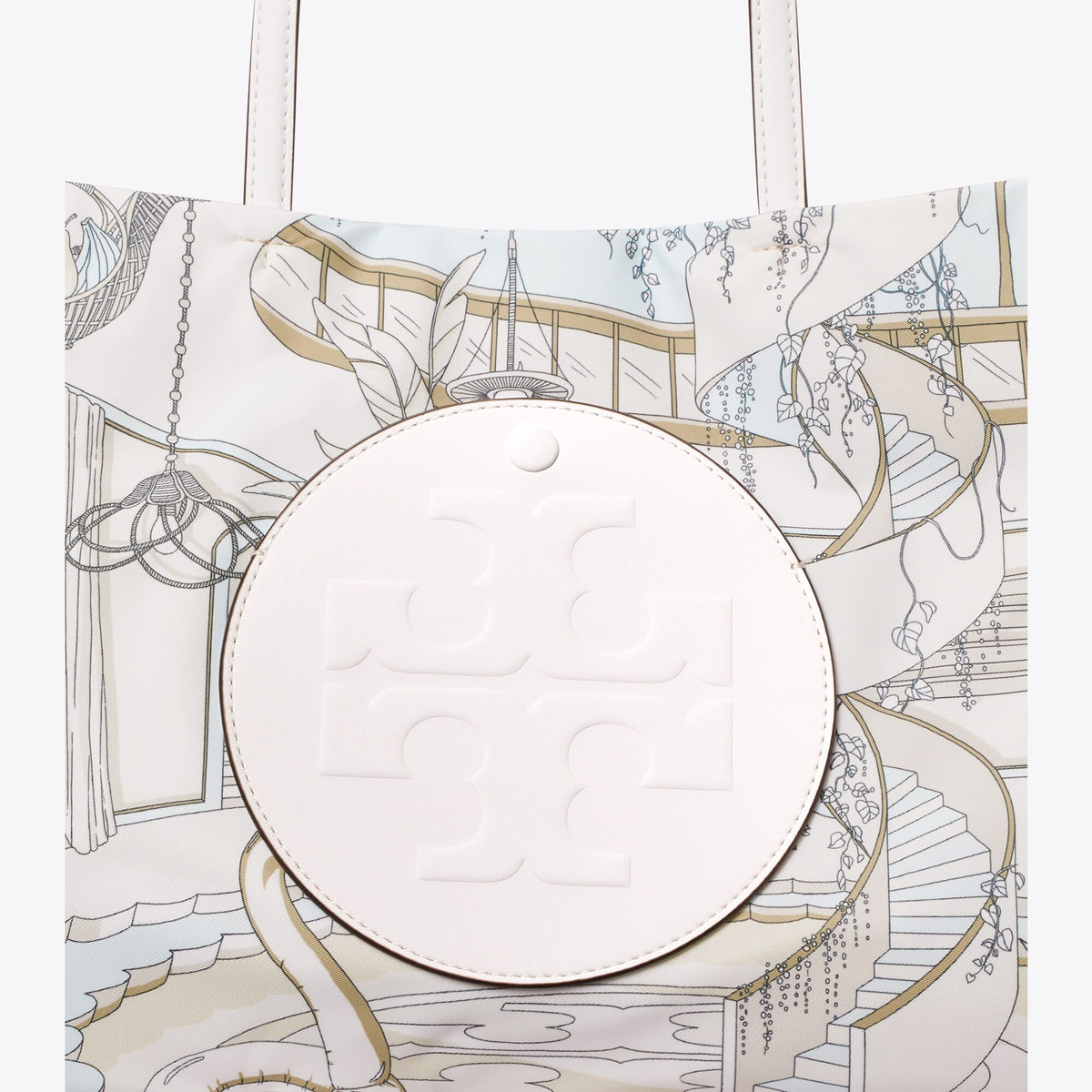 Tory Burch Small Ella Printed Tote - The Pool Beige - 4