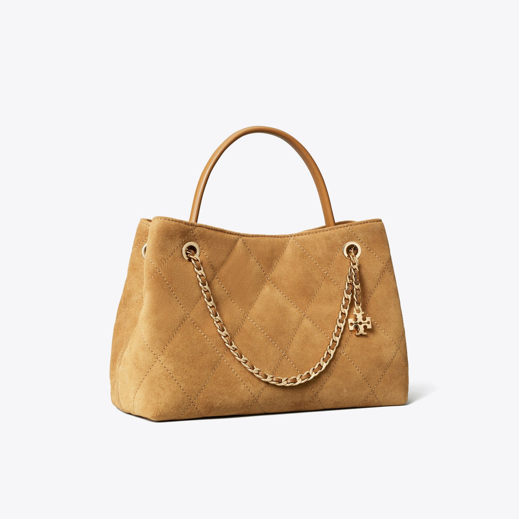 Tory Burch Small Fleming Suede Carryall - Toffee