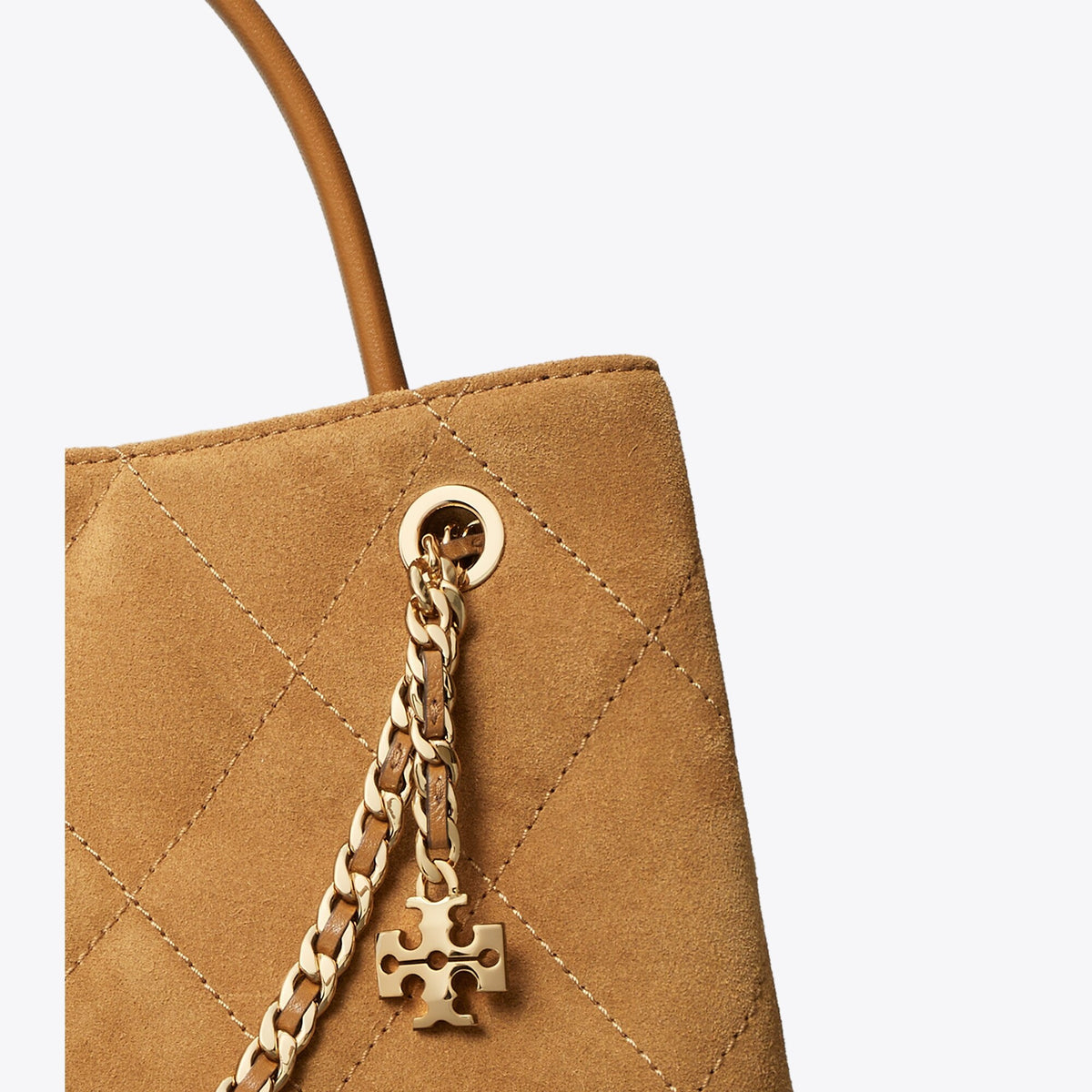 Tory Burch Small Fleming Suede Carryall - Toffee - 6