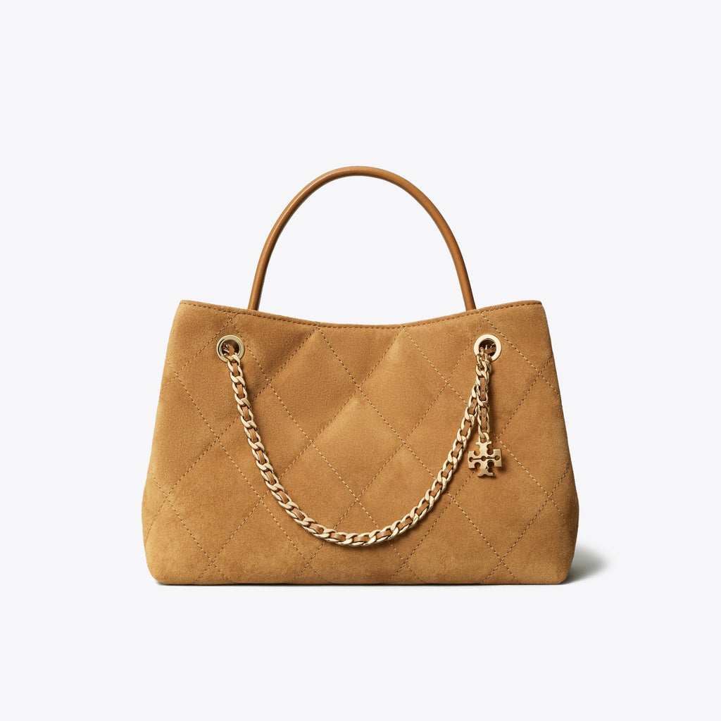 Tory Burch Small Fleming Suede Carryall - Toffee - 4