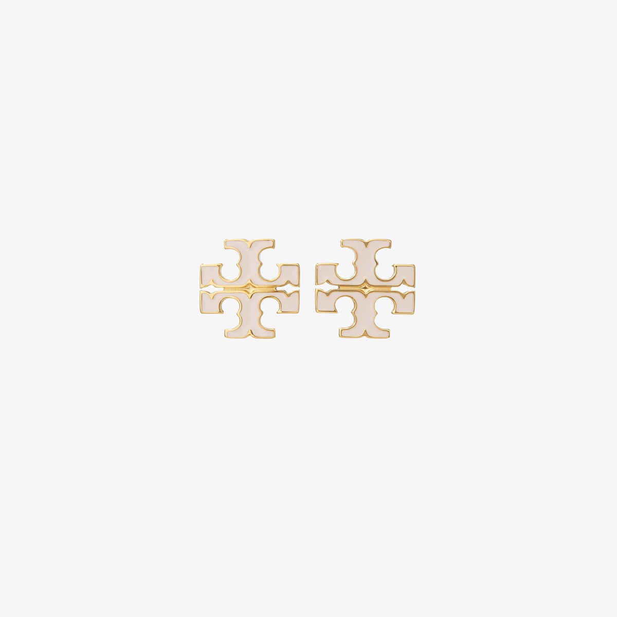 Tory Burch Small Icon Enamel Stud Earrings - Pink Snow