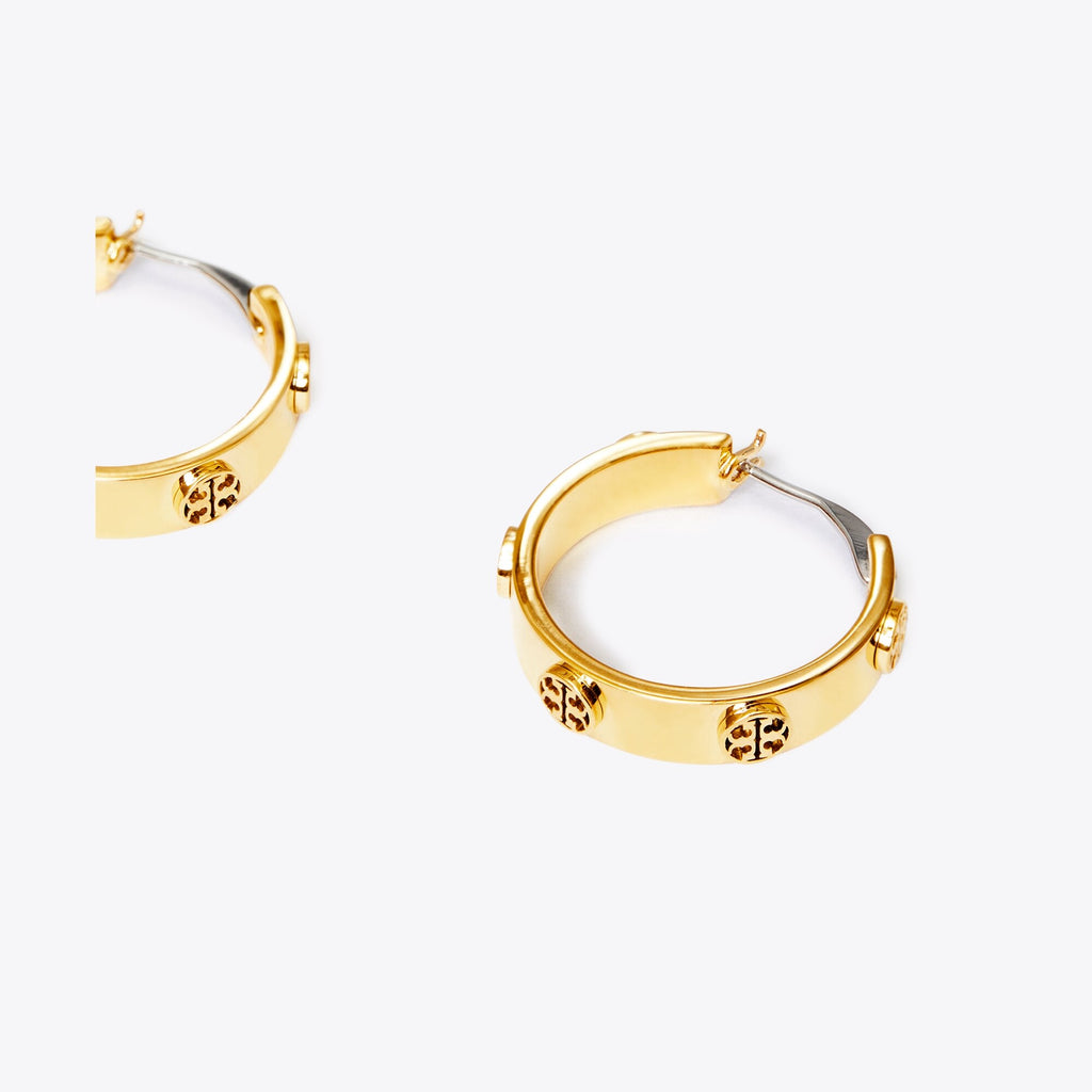 Tory Burch Small Icon Hoop Earrings - Tory Gold - 2