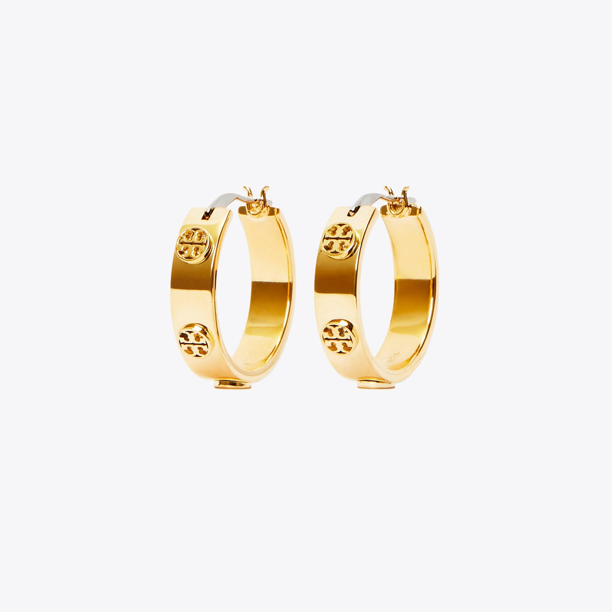 Tory Burch Small Icon Hoop Earrings - Tory Gold