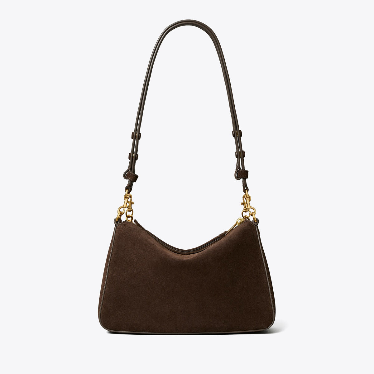 Tory Burch Small Perry Suede Shoulder Bag - Dark Cocoa - 5