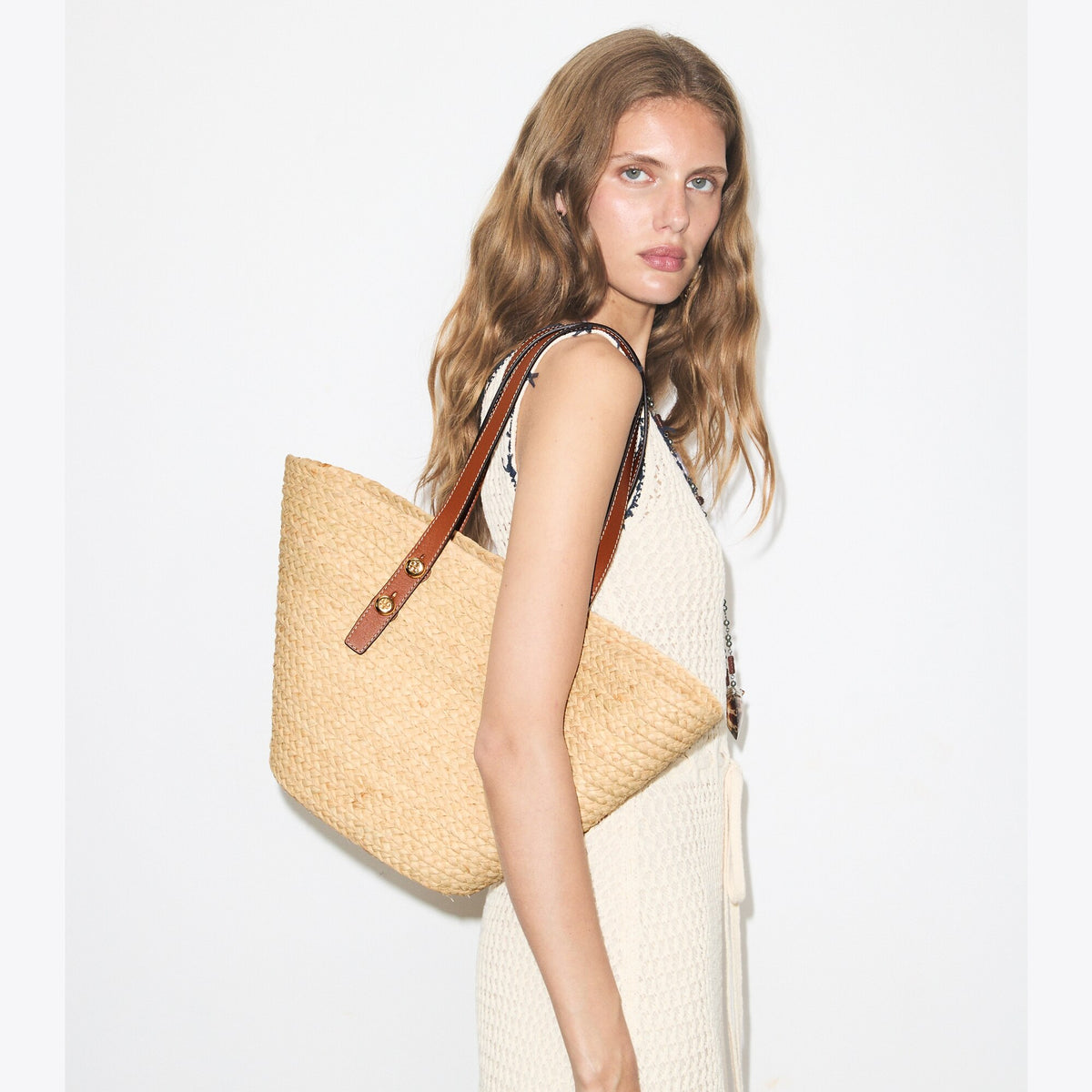 Tory Burch Small Romy Basket Tote - Natural - 2