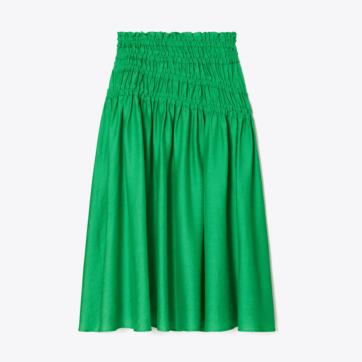 Tory Burch Smocked Viscose Skirt - Spring Jade