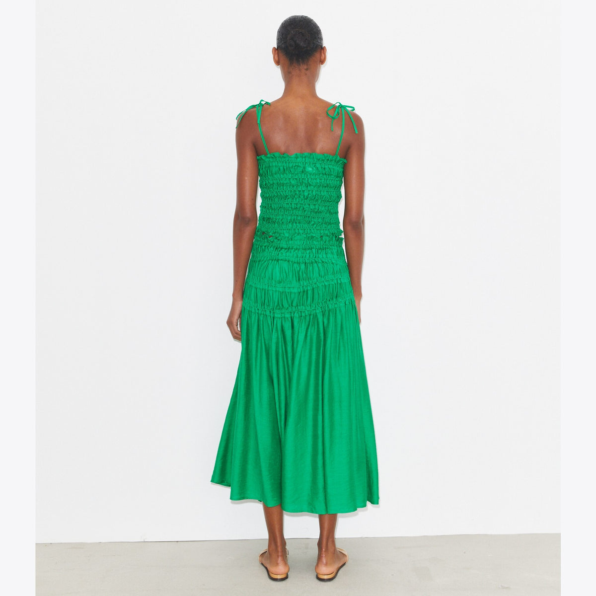 Tory Burch Smocked Viscose Skirt - Spring Jade - 3