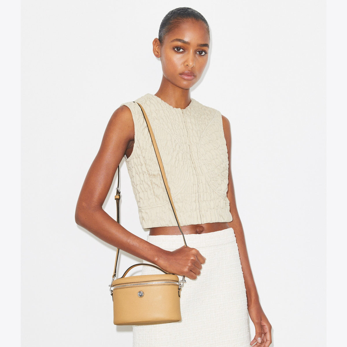 Tory Burch Soft Pebbled Vanity Case - Biscotti - 2