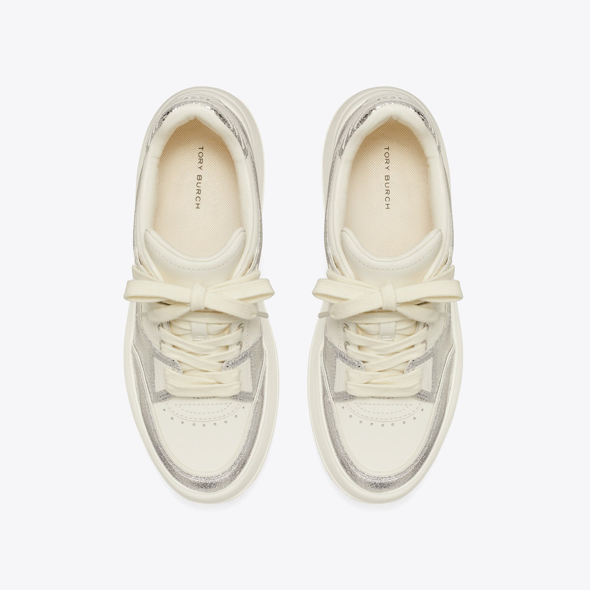Tory Burch Stage Sneaker - Blanc / Silver / Blanc - 5