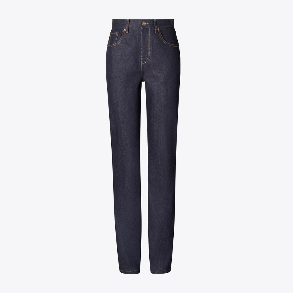 Tory Burch Straight-Leg Denim Jean - Raw/Unwashed