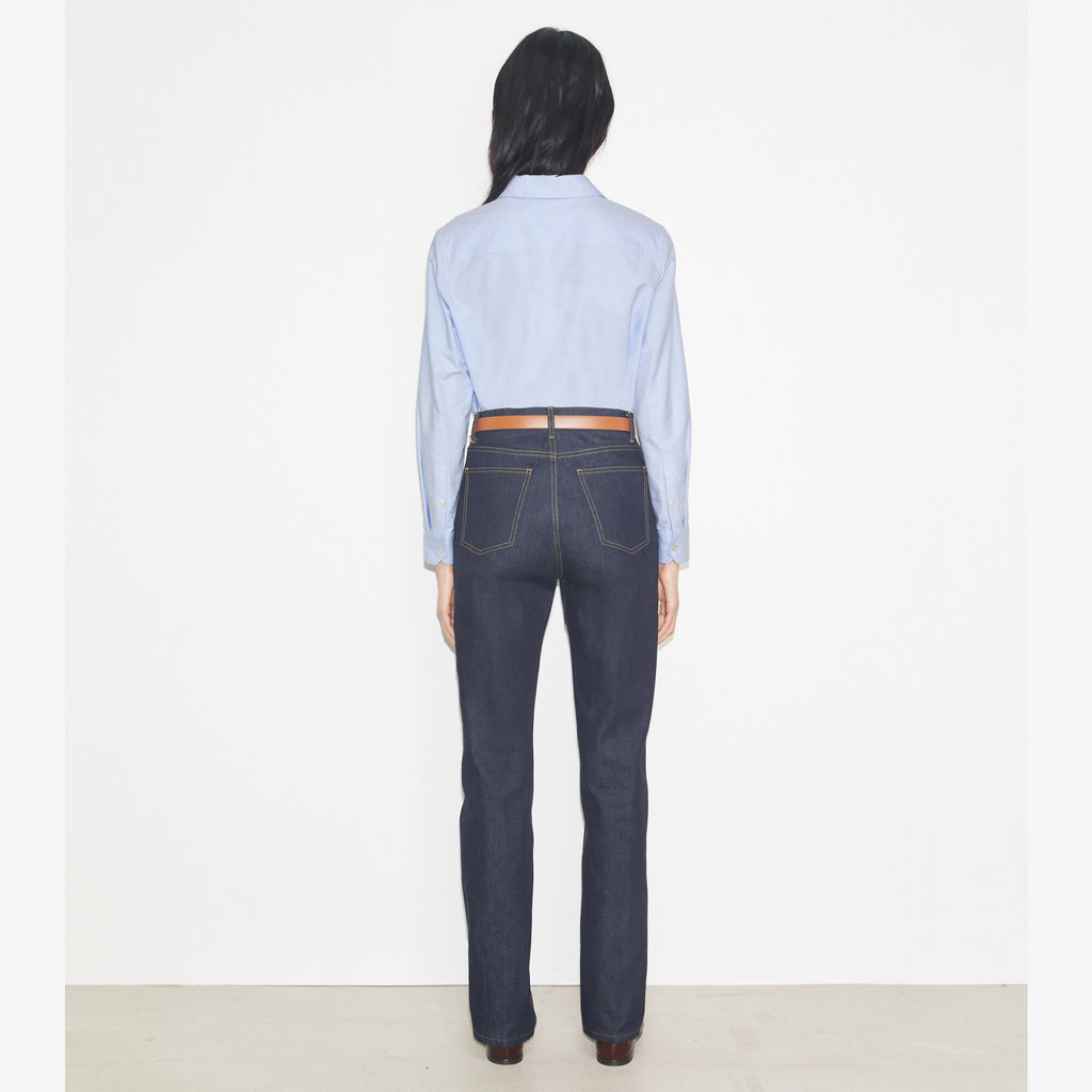 Tory Burch Straight-Leg Denim Jean - Raw/Unwashed - 3