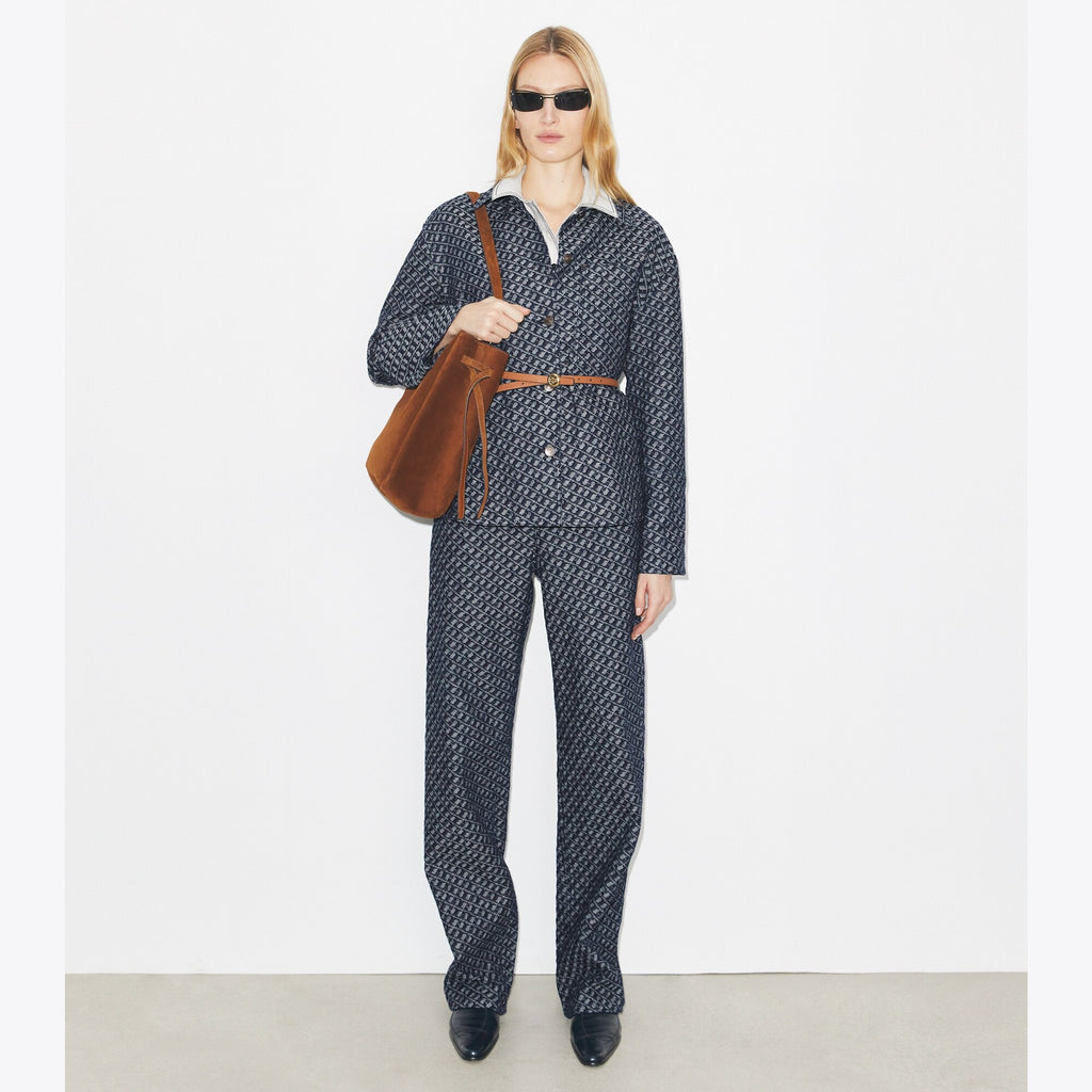 Tory Burch Straight-Leg Jean - T Link Stone Wash - 2