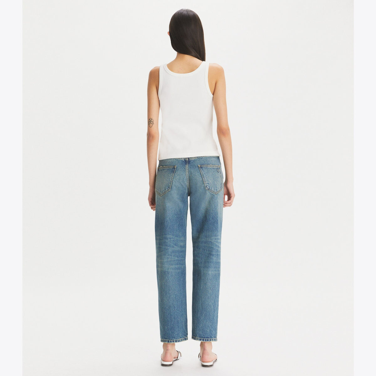 Tory Burch Straight Wide-Leg Jean - Classic Vintage Blue Wash - 3