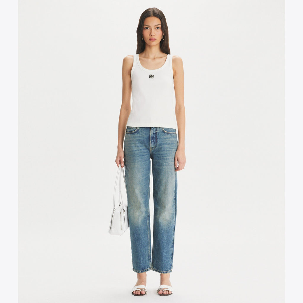 Tory Burch Straight Wide-Leg Jean - Classic Vintage Blue Wash - 2