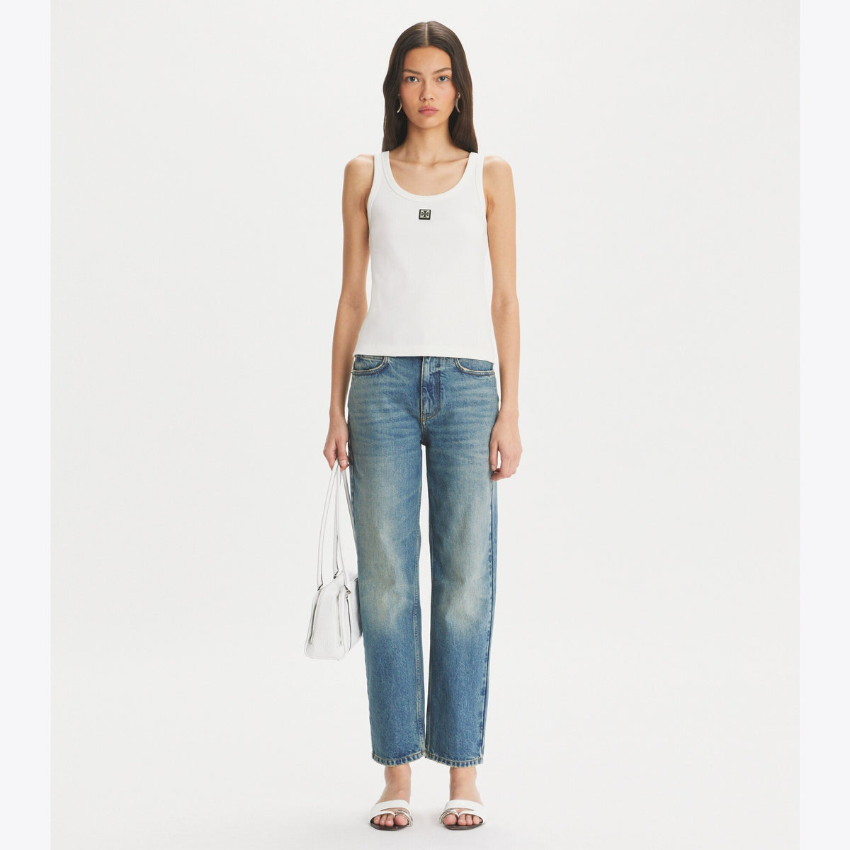 Tory Burch Straight Wide-Leg Jean - Classic Vintage Blue Wash - 2